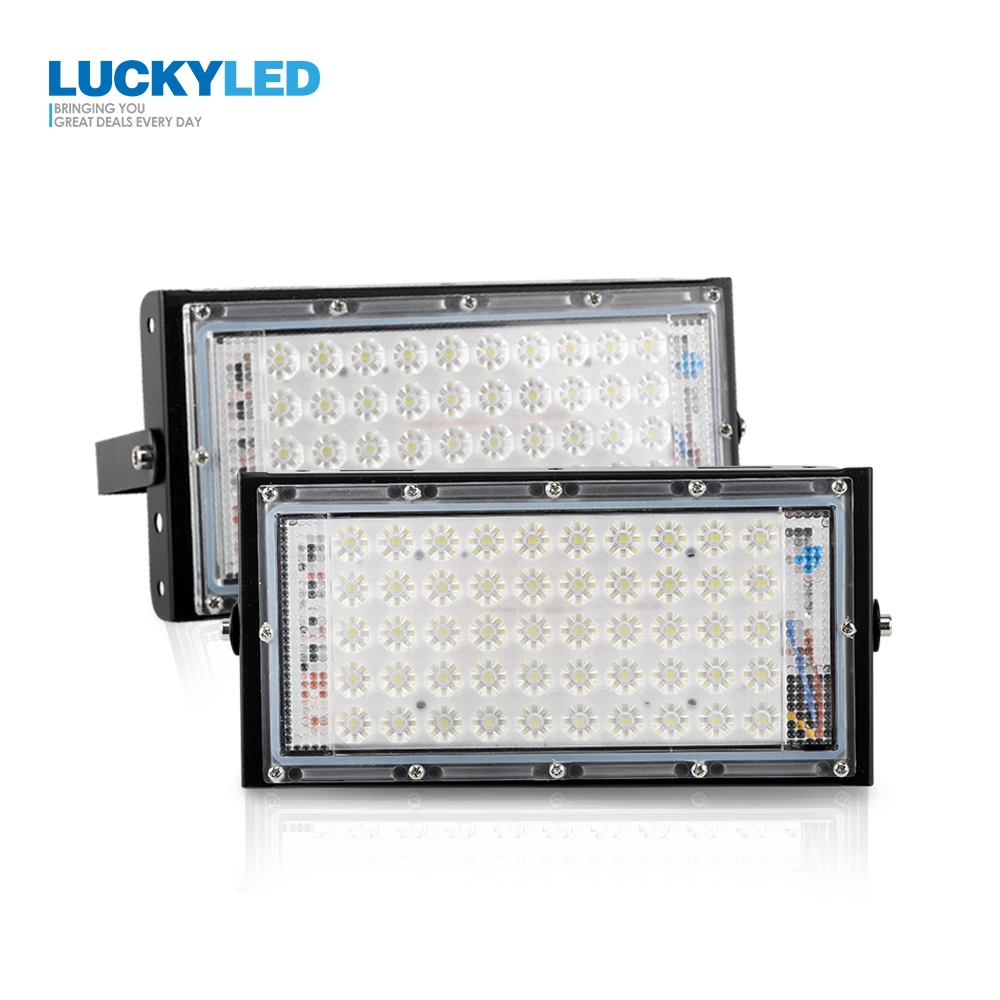 

LUCKYLED Led Floodlight 50W Waterproof IP65 Led Reflector 220V 240V Outdoor Wall Lamp Flood Light Cold White Led Spotlight