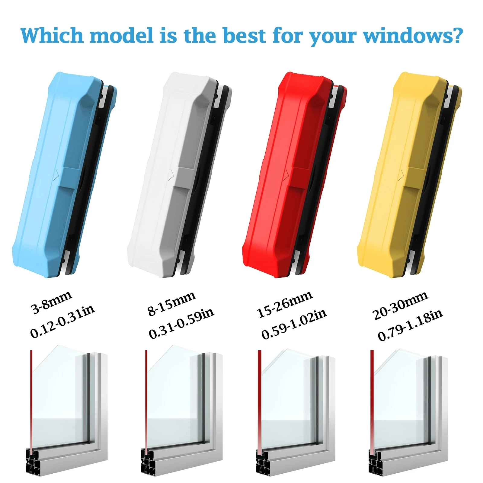 Window Cleaning Brush Cleaner Magnetic Double Side For Household UNTIOR