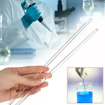 

2pcs Laboratory 250x6mm Transparent School Tools Glass Mixer Glass Stirring Rod for Lab Use Stiring Stirrer