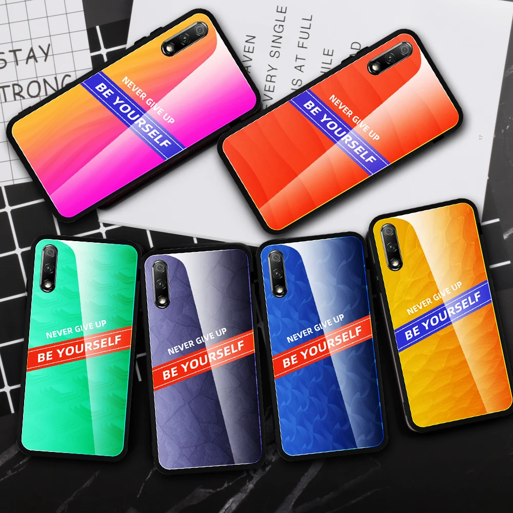

Fashion Tempered Glass Phone Shell For Huawei Honor 9X 9X Pro Soft TPU Frame Case On Honor 8X Full Protection Back Cover Coque