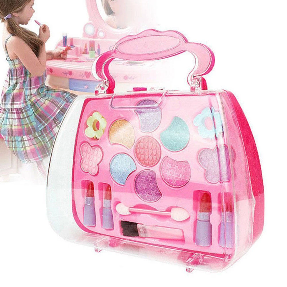 Suitcase Plastic Cosmetics Kit Girls Kids Makeup Set Palette Gift Christmas Children Simulation Toy Princess Funny Pretend Play