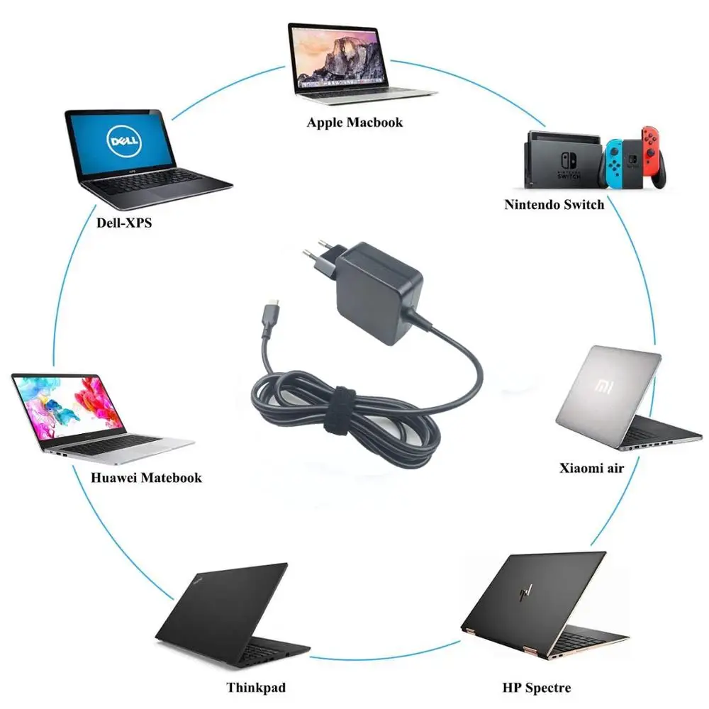 45 Вт USB Type C AC адаптер настенное зарядное устройство для MacBook Pro Nintendo Switch Pixel Moto Z Huawei