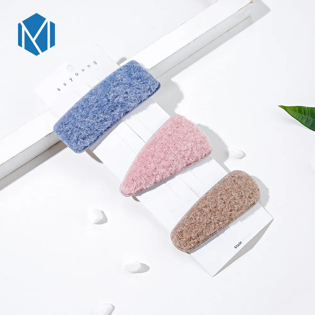M MISM 3 шт./компл. Япония зимней геометрической формы мороженое Цвет плюшевая повязка для волос заколки для волос Для женщин и девочек очаровательные заколки шпильки Женские аксессуары для волос - Цвет: Mix Color G