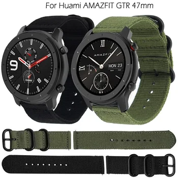 

Nylon Canvas Band Replacement Strap for Xiaomi Huami Amazfit Stratos 2/2S PACE GTR 47MM Watchband for Samsung Gear S3 Bracelet