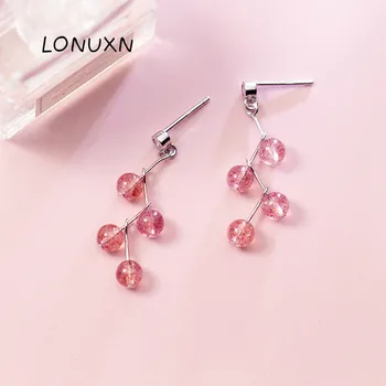 

high quality Korean version Women's fashion Simple Wild 925 silver Pink wave earring Girl accessories jewelry gift short earring