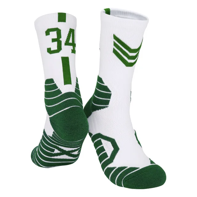 Trendy Man Basketball Socks Long Outdoor Breathable Cycling Socks Anti Slip Profession Basketball Number Men Running Socks A-34