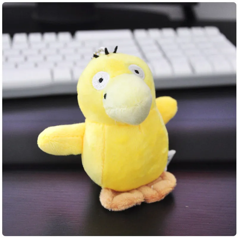 Япония Аниме Psyduck Плюшевые игрушки, забавные желтый утенок из мультфильма мягкие игрушки/животные брелок маленькие брелоки для сумки 10 см 10 шт