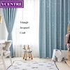 YCENTRE Thermal Insulated Window Jacquard Blackout Curtains Modern Blue Drape Blinds Panel for Bedroom / Living Room /kids Room 1