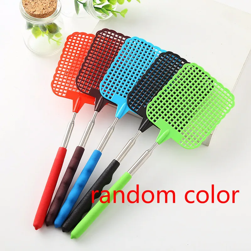 

A Piece Of Stainless Steel Retractable Fly Swatter Useful Pest Control Tool Plastic Pest Control Tool Random Colors