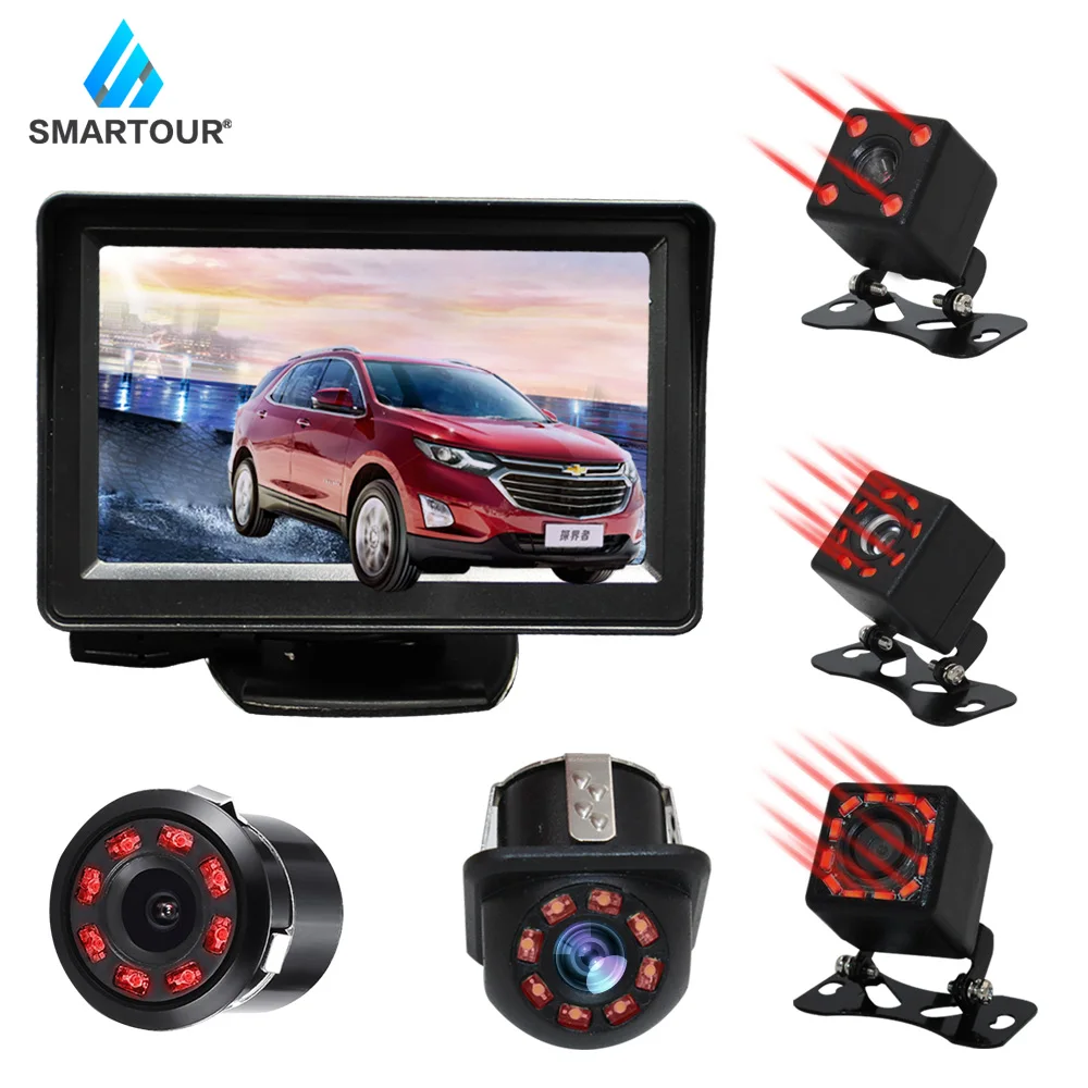 

Smartour 4.3'' Rearview car monitor Screen & LED Waterproof Car Parking Assistance Reversing Back HD Car Rear View Camera