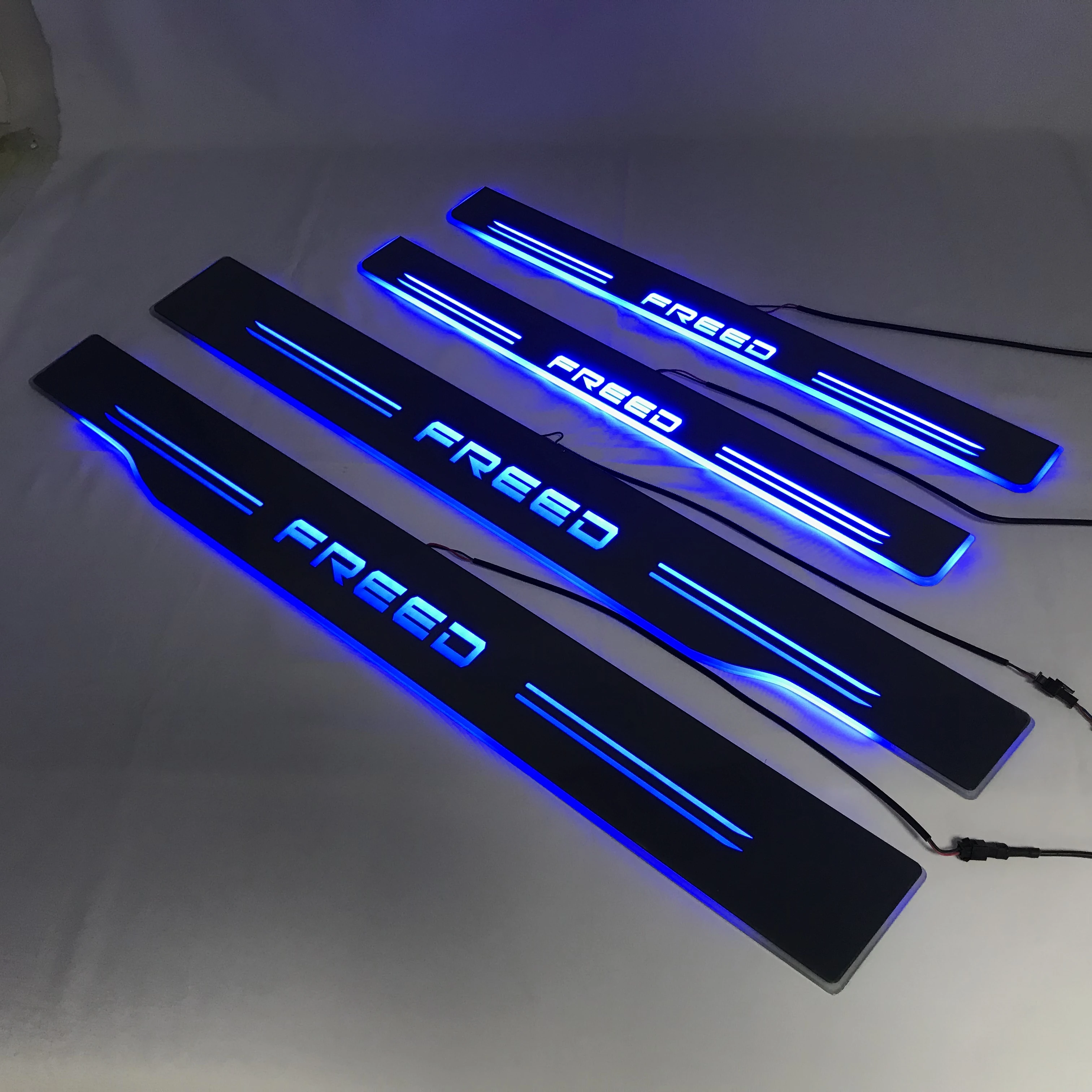 RQXR led движущаяся дверь scuff Для honda freed dynamic порога пластина плоская подкладка накладка течёт/неподвижный светильник, 4 шт