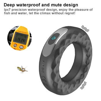 Vibrating Penis Ring Silicone Cock Rings Dick Vibrator Male Penis Massage Sex Toys For Men Remote Control 10 Speed Time Delay 4