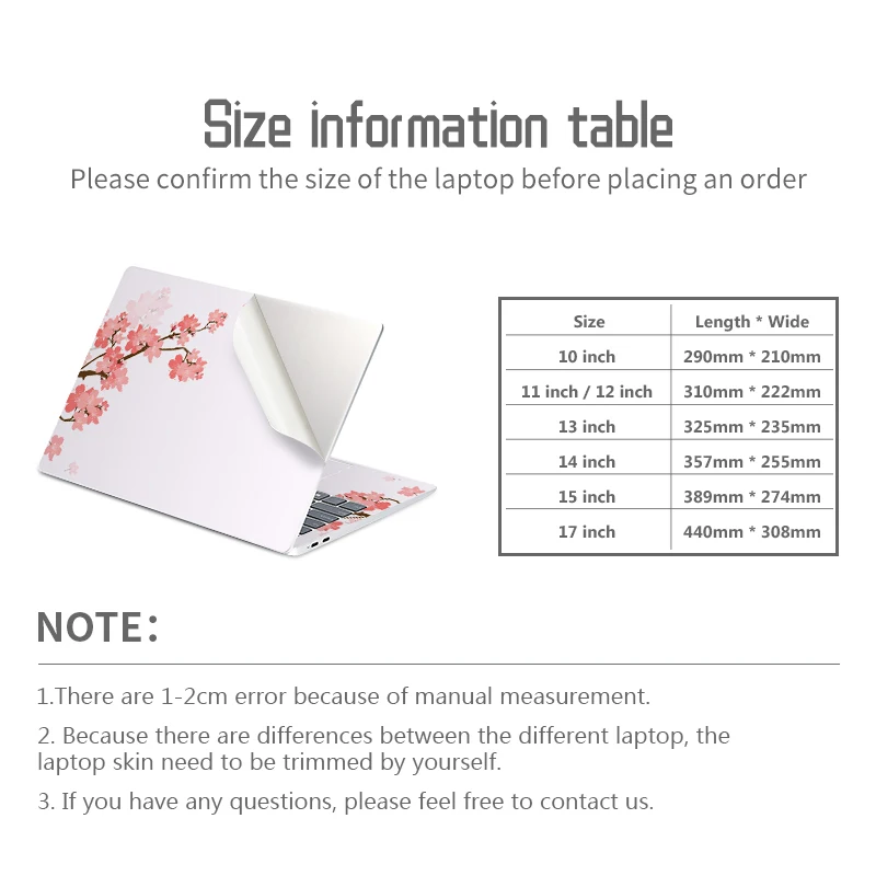 Laptop Sticker Vinyl Film Sticker DIY Cat Notebook PVC Skin 12"/13"/14"/15"/17" for Acer/Macbook/Lenovo/Asus/HP/Dell
