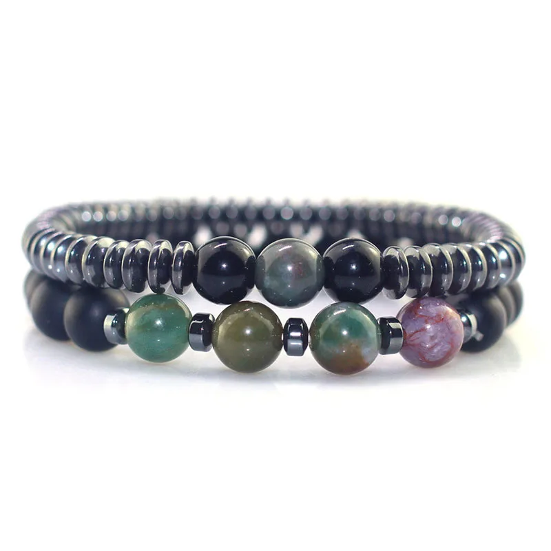 Natural Stone Counple Beaded Bracelets Set for Men Magnetic Health Stones Adjustable Bracelet Women Lovers' Gift Pulsera Hombre |