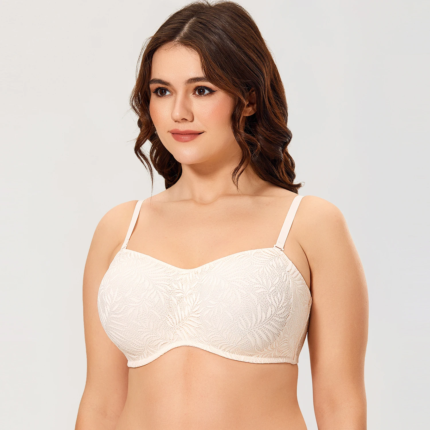 Lace Strapless Minimizer Bra