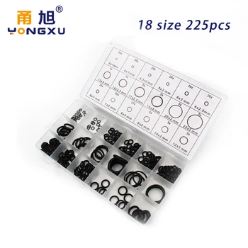 

225PCS 18-size O-ring rubber seal black NBR nitrile butadiene gasket seal ring classification kit O ring gasket gasket box
