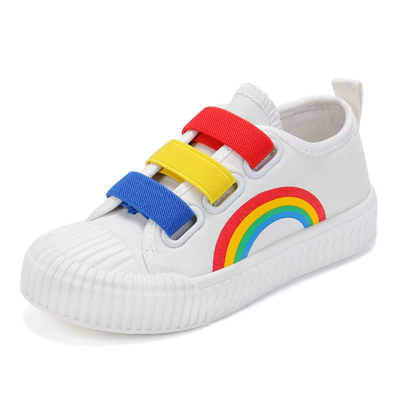 comfortable sandals child Rainbow Children Walking Shoes Kids Boy Girl Breathable Canvas Shoes Summer Anti-Skid Sport Sneakers Spring Fashion Flats girls leather shoes