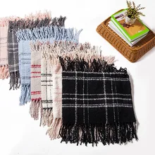 Стиль длинный поток чёсаного акрилового кольца пряжа решетки шеи для внешней торговли осенью и зимой, malefemale решетки шеи