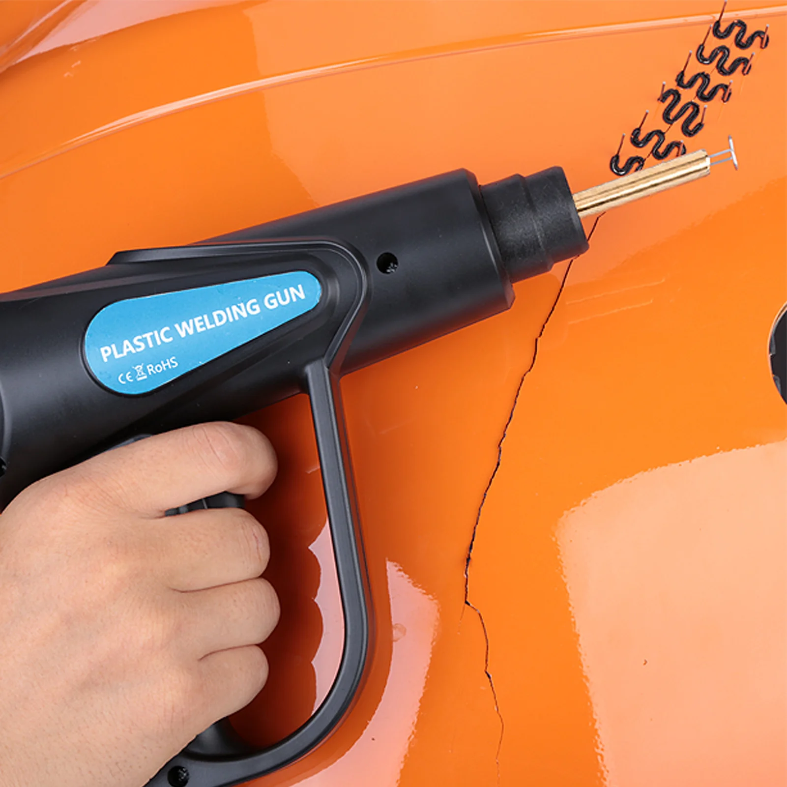 Plastic welding machine 70W Hot Stapler Plastic welding machine plastic bumper soldering iron garage tools Car bumper Repair kits PVC welder gun