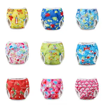 

Cute Adjustable Infant Baby Cloth Diapers Summer Cartoon Swim Diaper Trunks Waterproof Swimwear Baby Clothes Accessories