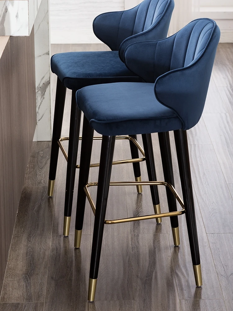 US $121.55 Bar chair light luxury postmodern minimalist high  hotel front  backrest bar stool island