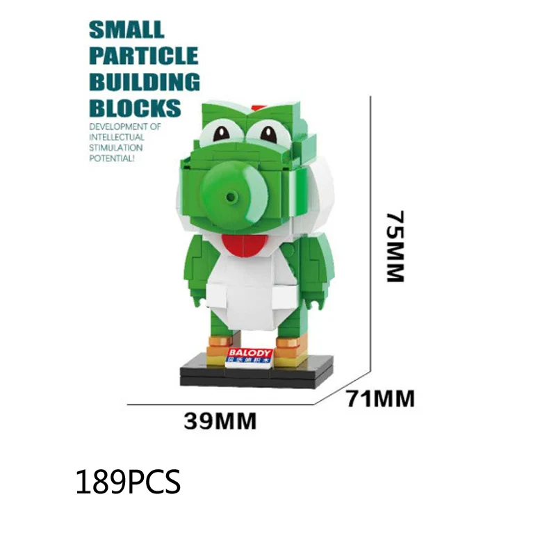 Figura de Jogo Brinquedos para o Presente Cabeça Grande Construção Tijolos Nintendoes Calssic Super Marioes Bros Luigi Yoshi Dinossauro Encanador Mini Bloco 12 dinossauro encanador mini bloco brinquedos para o presente