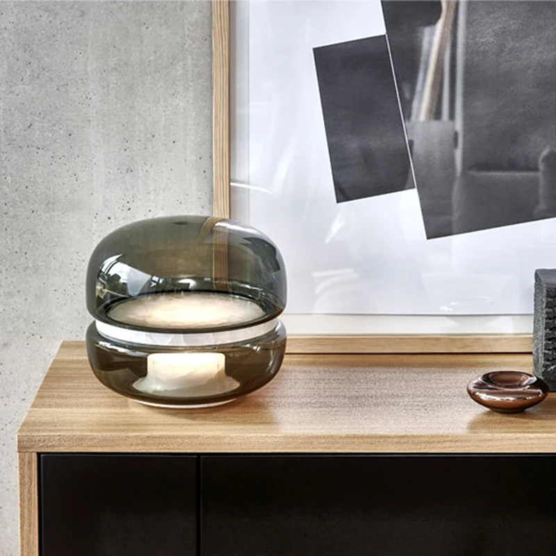

Concise Modern Originality Glass Desk Lamp Northern Europe Wind A Living Room Study Bedroom Bedside Arts Designer Desk Lamp