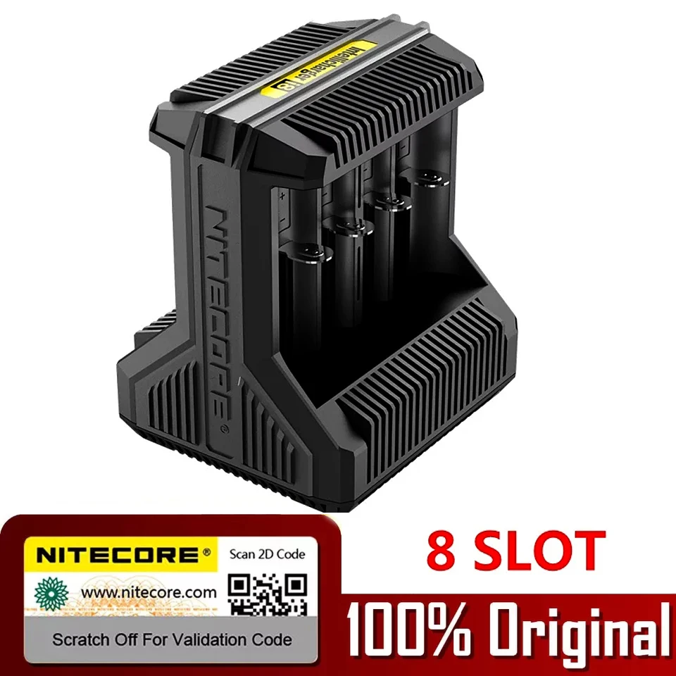 Nitecore i8 интеллектуальное зарядное устройство 8 слотов всего 4A выход Смарт зарядное устройство для IMR18650 16340 10440 AA AAA 14500 26650 и USB устройства