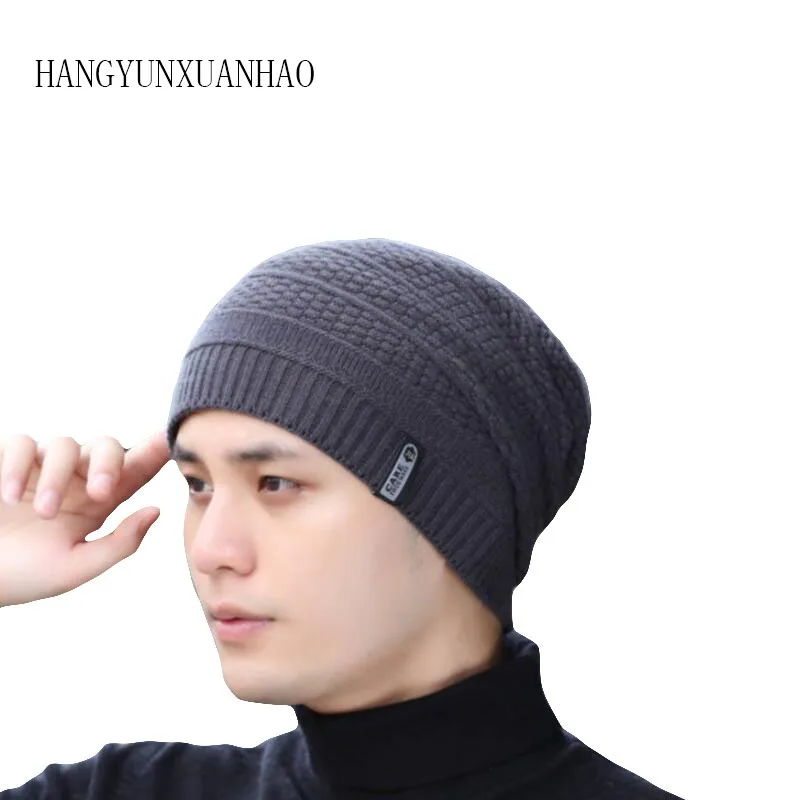

Knit Hat for Men Solid Color Wool Knit Skullies Beanies Women Autumn Winter Outdoor Hats Beanies Woman Winter