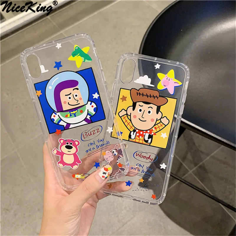

Cute Cartoon Toy Story Woody Buzz Lightyear Case For iPhone X XS Max XR Soft TPU Cover For iPhone 11 Pro Max 7 8 6 6s Plus