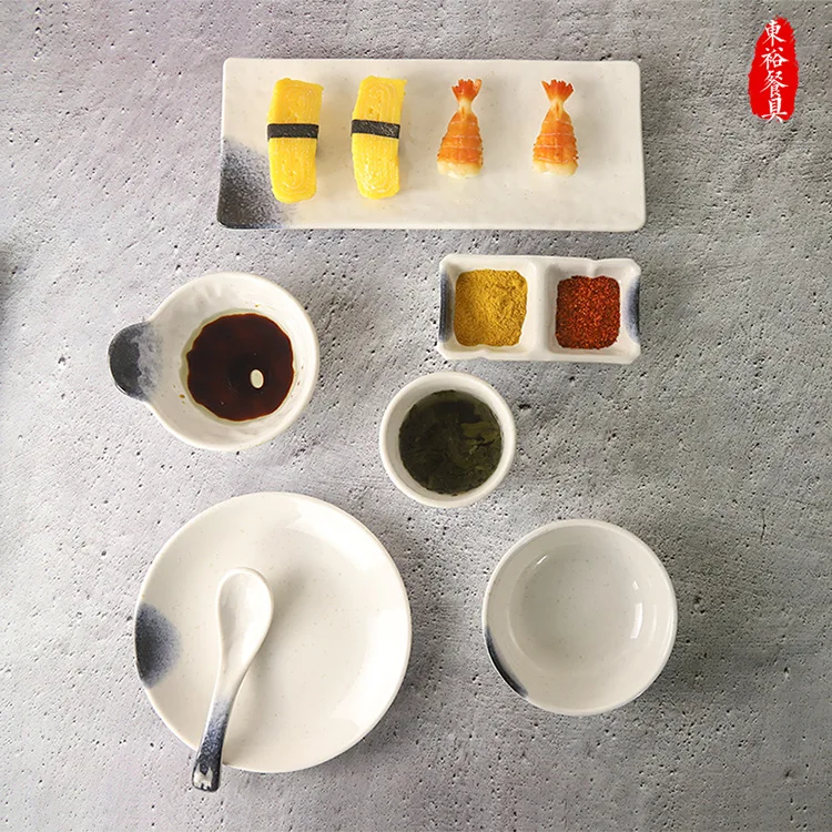

[Factory Direct Selling] Melamine Tableware Restaurant Hotel Japanese Style Tabletop Hotpot Restaurant Four-piece Set (Cup Dishe