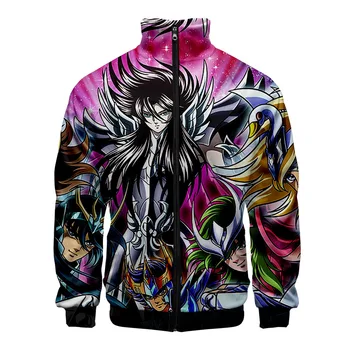 

Japan Anime Saint Seiya Cosplay Costum 3D Print Men's Jackets Harajuku Cardigan Stand Collar Zipper Baseball Jacket Streetwear
