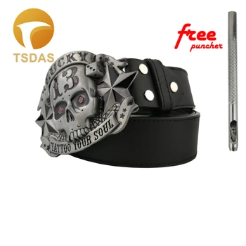 

Fashion Male Lucky 13 Belt Buckle Metal Punk Rock Style Silver Skull Mens Belt Buckle For Men Jeans Accessories