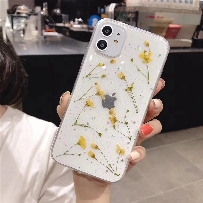 Чехол с разноцветными цветами и блестками для iphone 11 11Pro Max 8 7 Plus 6S X XS Max XR Shining Star чехол для телефона мягкий чехол