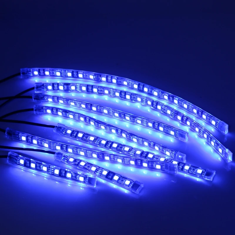 8 шт. 5050 SMD гибкий RGB мигающий светильник светодиодный пульт дистанционного управления для мотоцикла