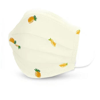 

10 PCS Adult Disposable Mask Pineapple Pattern Face Mouth Kid Mask PM2.5 Anti-dust Windproof Breathable 3 Layers Children Mask