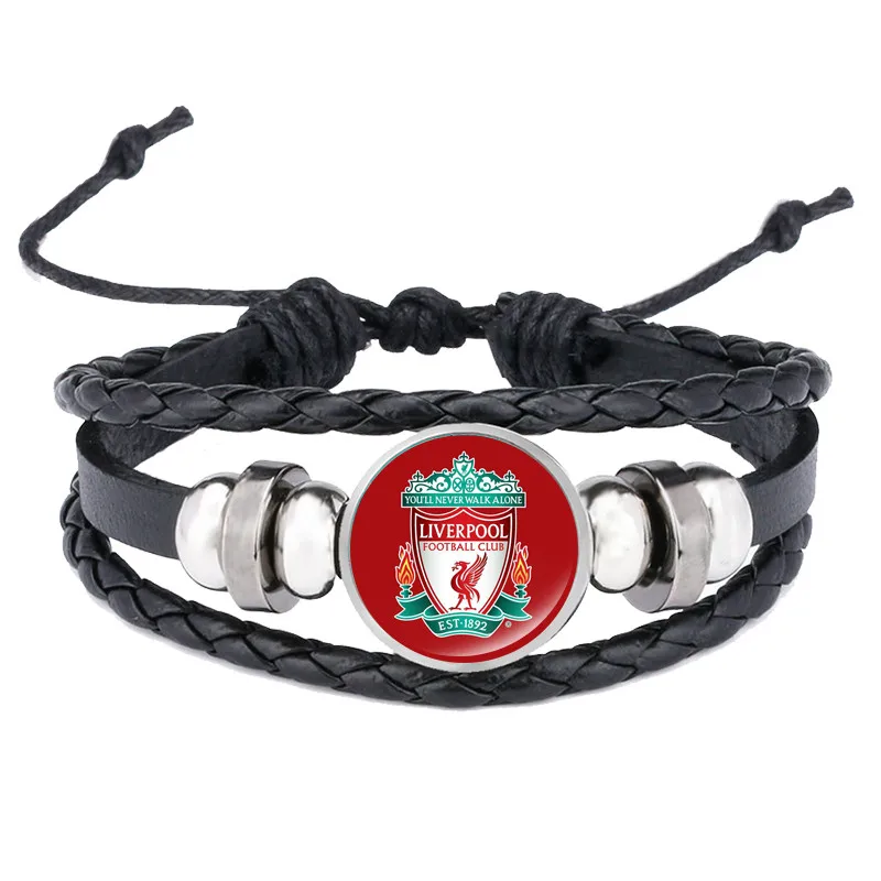 Liverpool Английский футбольный клуб, браслеты с логотипом, Испания, Барселона, Реал, Мадрид, стеклянные ювелирные изделия, Германия, логотип команды, браслет, подарки для фанатов - Окраска металла: Liverpool