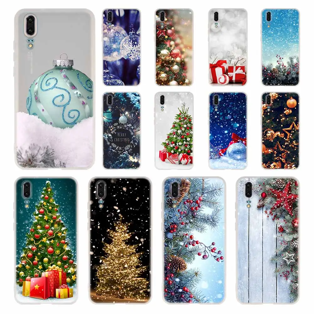 Мягкий чехол из ТПУ для Huawei P30 P40 P20 Pro P10 P9 Lite P Smart Z 2020 с новым годом