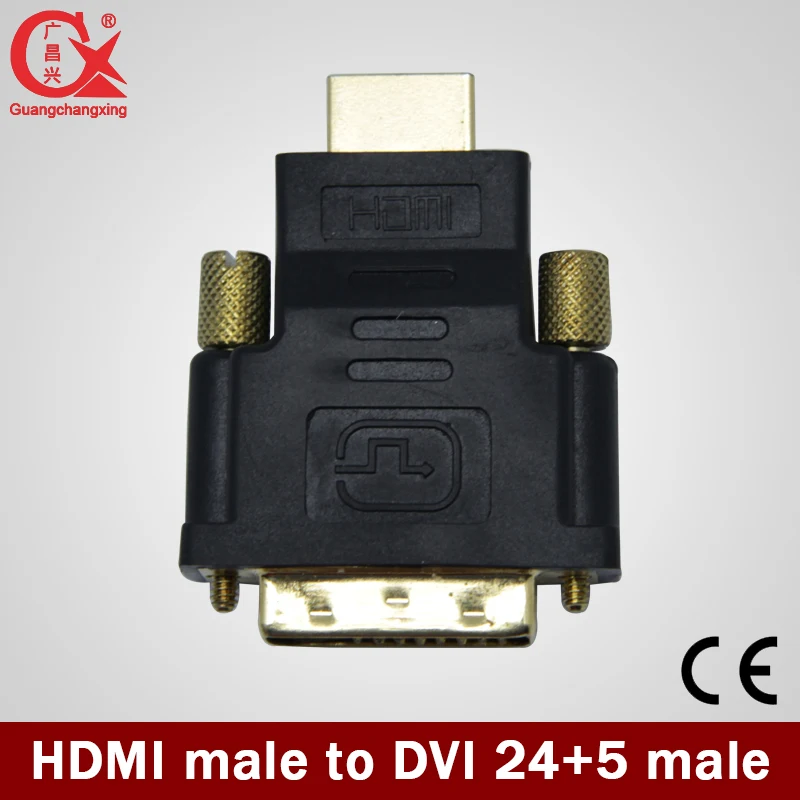 1080P HDMI Мужской к DVI-I 24+ 5 Мужской двухканальный адаптер DVI к HDMI конвертер для компьютера HDMI DVI Удлинительный адаптер Разъемы