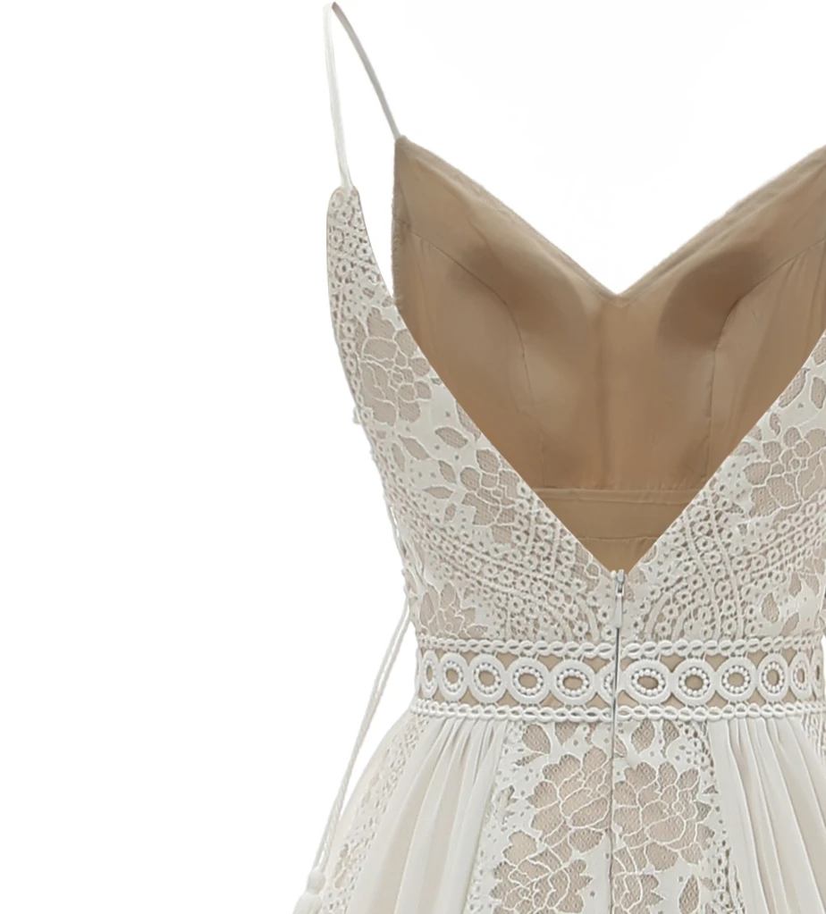 1318# Backless Sexy lace beach bohemian spaghetti straps bridal plus size wedding gown dress REAL PHOTO FACTORY PRICE