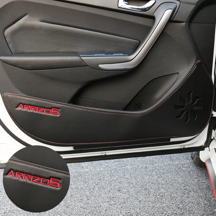 Для Chery ARRIZO5 ARRIZO 5, автомобильный Стайлинг, автомобильная дверь, анти kick pad, модификация, кожа, автомобильная дверь, все включено, анти kick