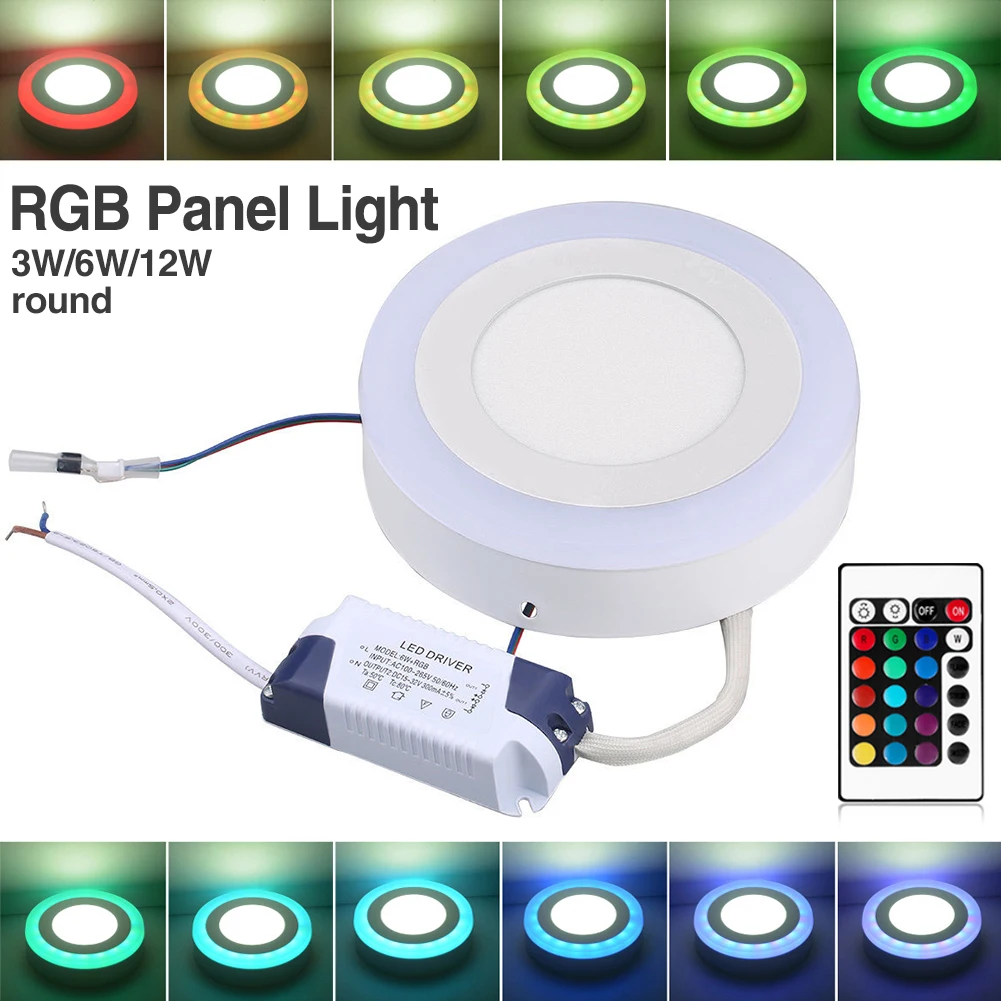 Светодиодный светильник RGB с круглой квадратной затемняемой поверхностью