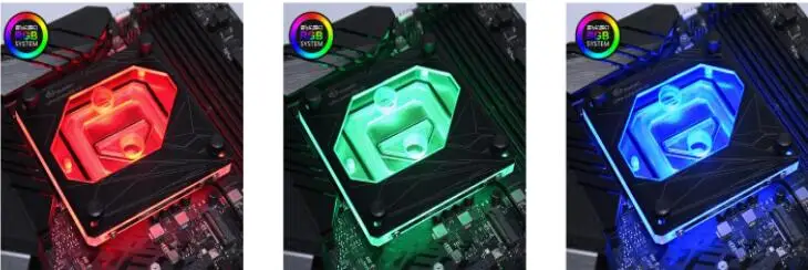 Черный, Bykski Процессор воды блок для Intel LGA 1150 1151 1155 1156, 2011,2066, Процессор кулер 5v 3pin, 12v 4pin, Процессор-XPR-A-MK-V3 - Цвет лезвия: 12V 4PIN RGB Light