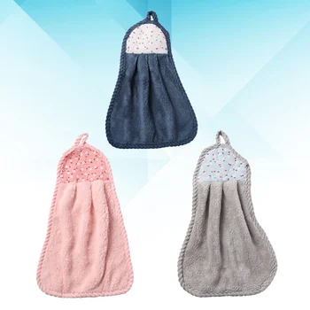 

3pcs Hands Towel Durable Household Convenient Water Absorbent Practical Dishcloth Hands Towel for Bathroom Home Kitchen