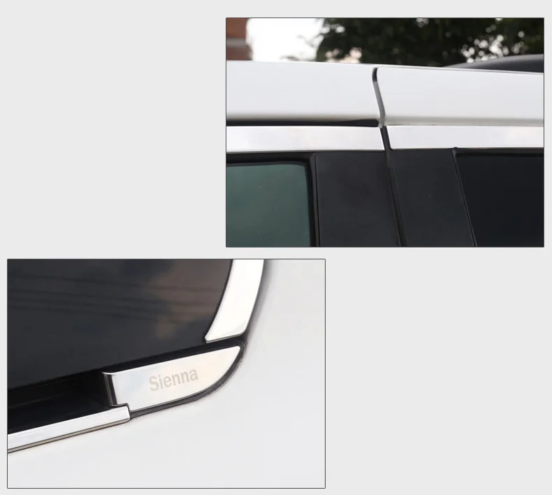 Нержавеющая сталь окна автомобиля планки для toyota sienna 2011 2012 2012 xl30