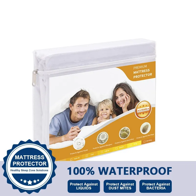 Smooth Waterproof Mattress Protector Cover Waterproof Urine Solid Color
