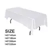 1Pc White Tablecloth Hotel Banquet Wedding Party Pure Color Rectangle Glossy Tablecloth Dining Room Coffee Table Tablecloth 4