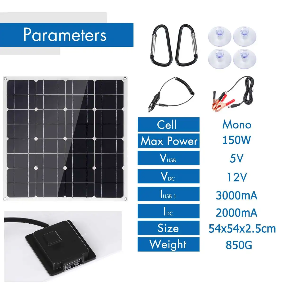 150W 18V Mono Solar Panel USB 12V/5V DC With 10/20/30A Controller Flexible Solar Charger For Car RV Boat Battery Waterproof