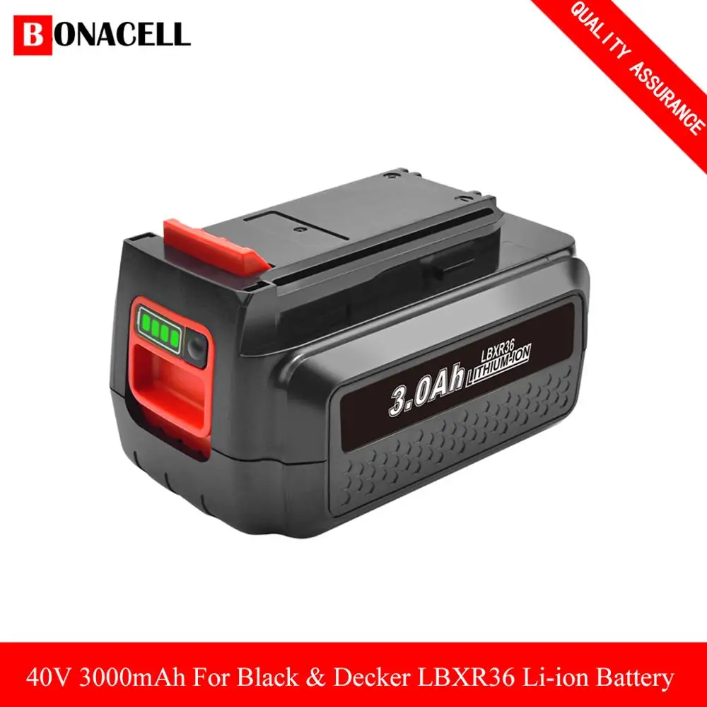 3000 мА/ч 40 Вольт макс Замена Батарея для BLACK&DECKER е байка 36В LBX2040 LBXR36 LSW36 LBXR2036 LBX2 LST540