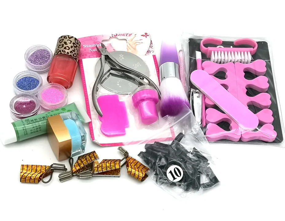 Acrylic Nail Art Kit Manicure Set Colorful Gel Nail Glitter Powder Decoration Nail Polish Brush Nail 5